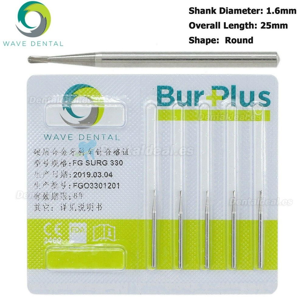 10Pcs FG Surgical Length 330 Burs Dental Friction Grip Pear Head Carbide Bur